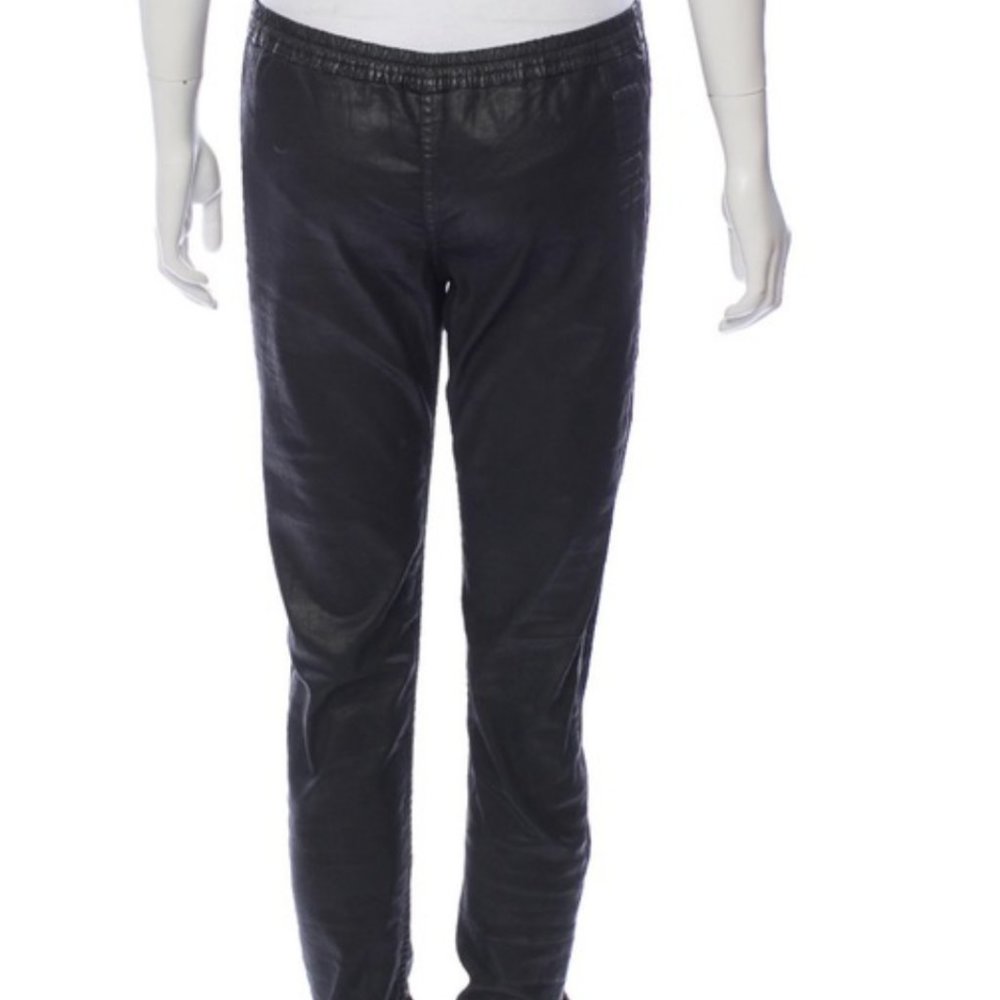 Rick Owens black wax pants in pristine condition